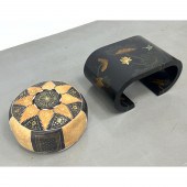 2pc Furniture Lot. Asian Lacqu