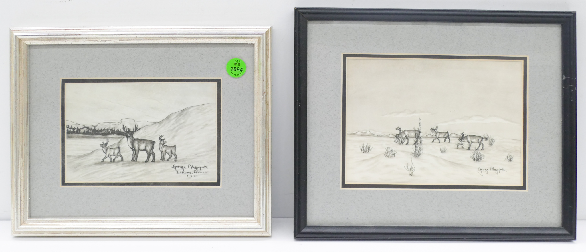 2pc George Ahgupuk Caribou Ink