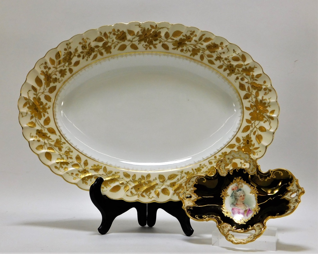 2PC GERMAN DRESDEN PORCELAIN