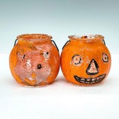 2PC GLASS JACK O LANTERN CONTA
