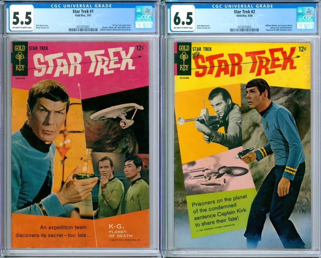2PC GOLD KEY STAR TREK #1 #2 CGC