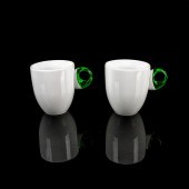 2PC GUZZINI FEELING MUGS, GREE