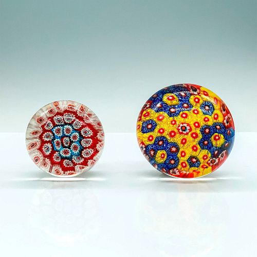 2PC HANDBLOWN FLORAL MOTIF ART