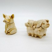 2PC HARMONY KINGDOM SMALL PIG