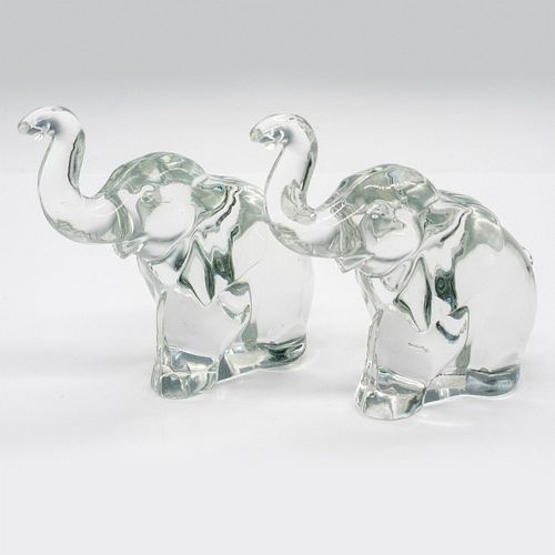 2PC HEISEY GLASS ELEPHANT