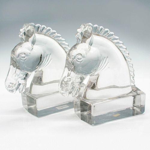 2PC HEISEY HORSE SCULPTURE