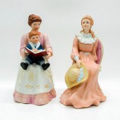 2PC HOMCO FIGURINES, SEATED LA