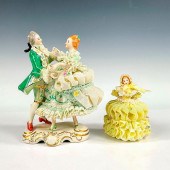 2PC IRISH DRESDEN LACE PORCELA