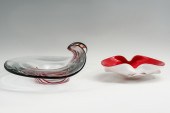2PC. ITALIAN ART GLASS LOT: 1)
