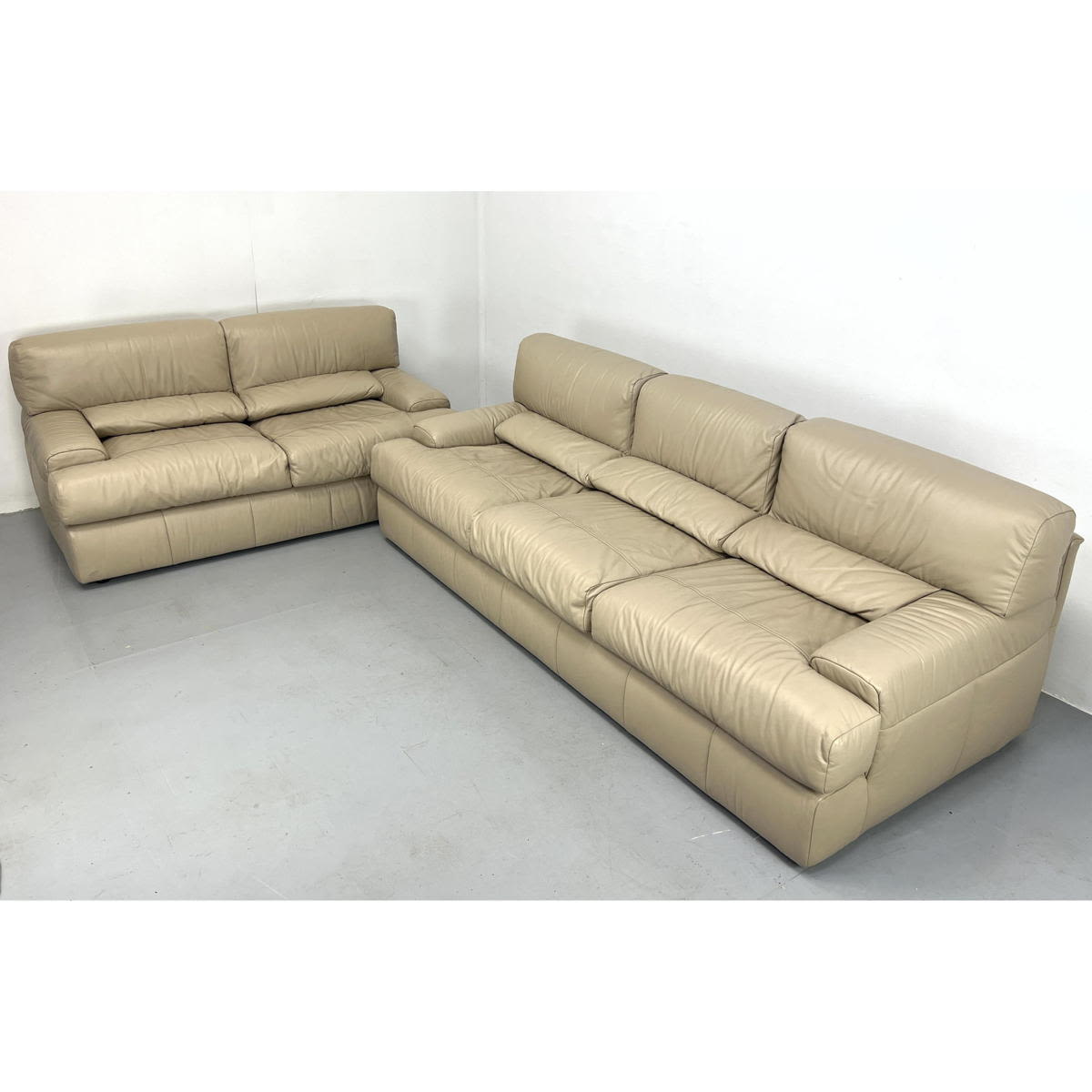2pc Italian SALOTTI NATUZZI Tan