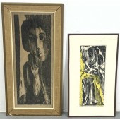 2pc ITZHAK SANKOWSKY Figural W