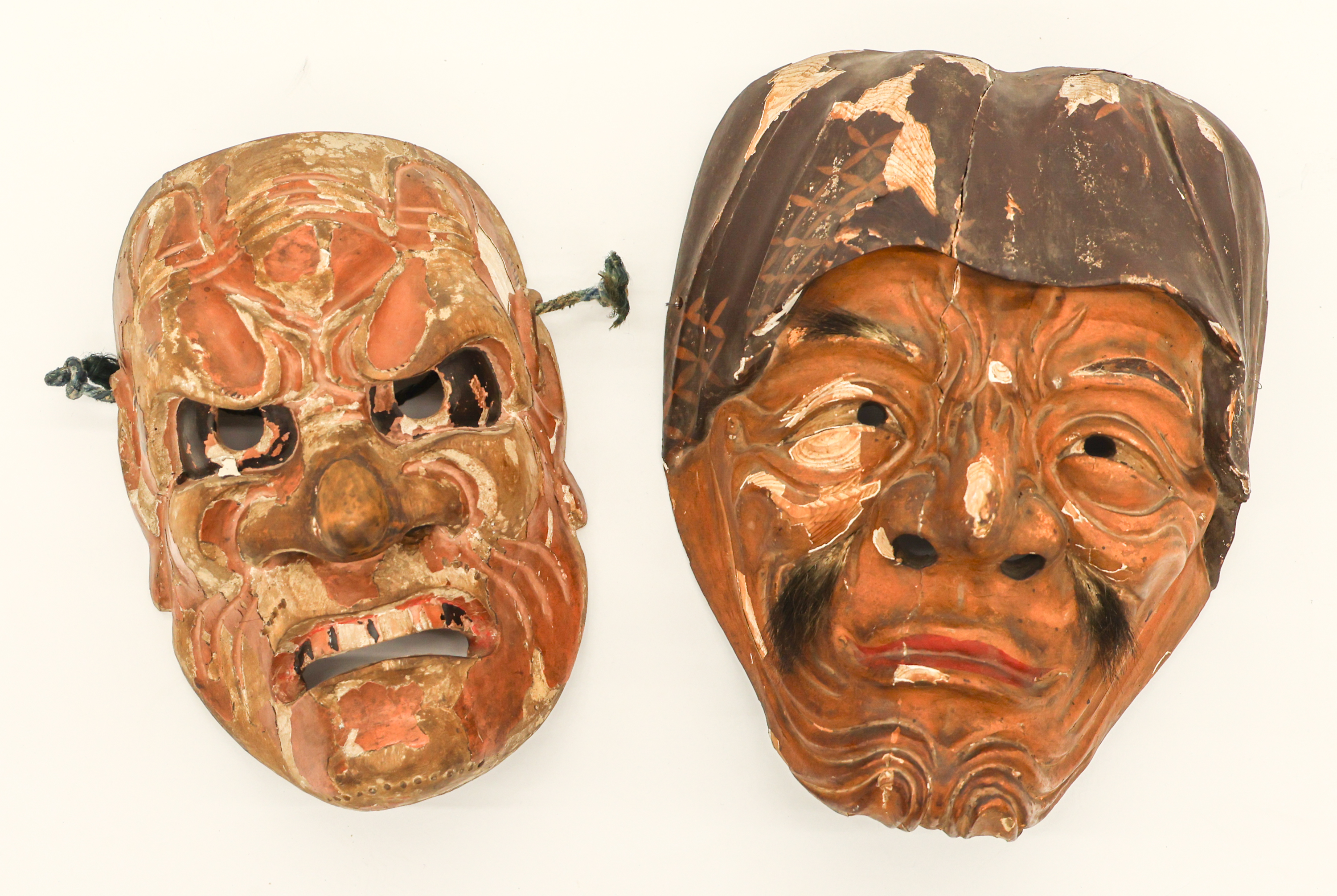 2pc Japanese Lacquered Noh