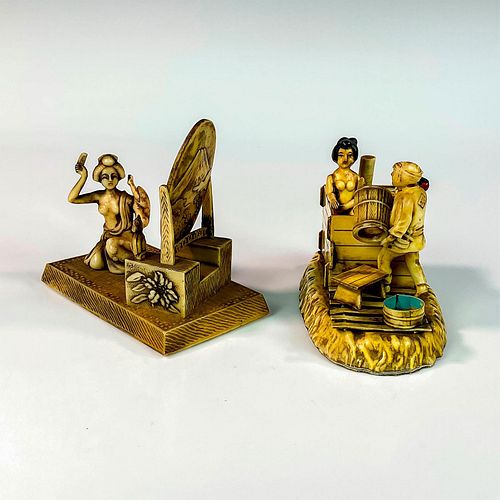 2PC JAPANESE RESIN GEISHAS