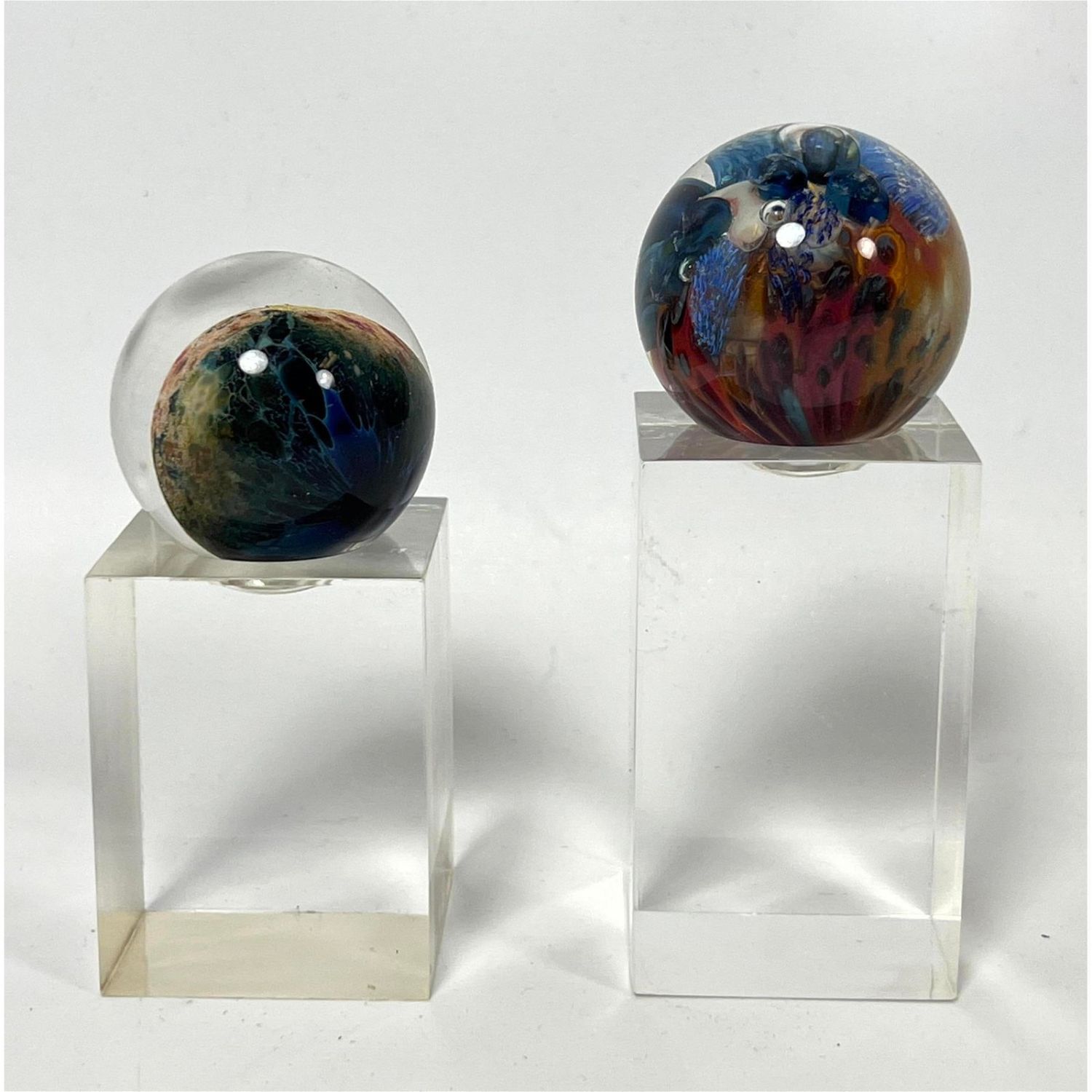 2pc JOSH SIMPSON Studio Art Glass