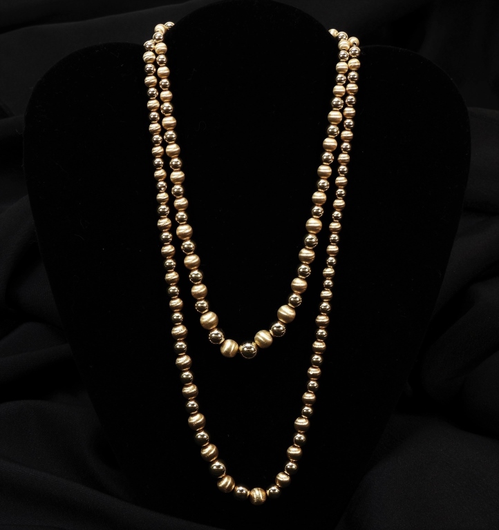 2PC LADY'S 14K GOLD BEADED