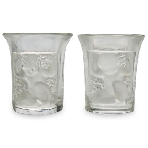 (2PC) LALIQUE CRYSTAL "ENFANTS"