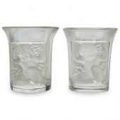 (2PC) LALIQUE CRYSTAL "ENFANTS