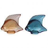 (2PC) LALIQUE POISSON FISH FIG