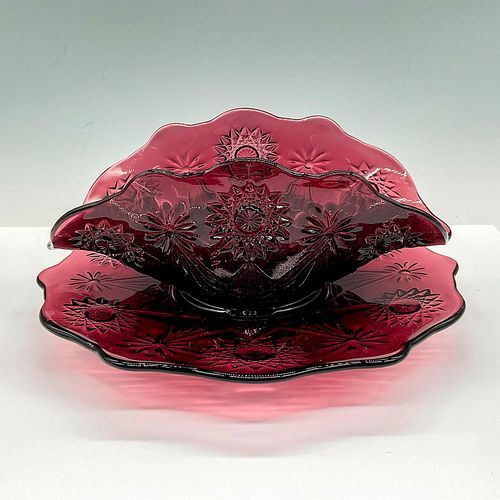 2PC L.E. SMITH DECORATIVE BOWL WITH
