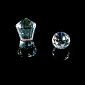 2PC LEADED CRYSTAL PAPERWEIGHT