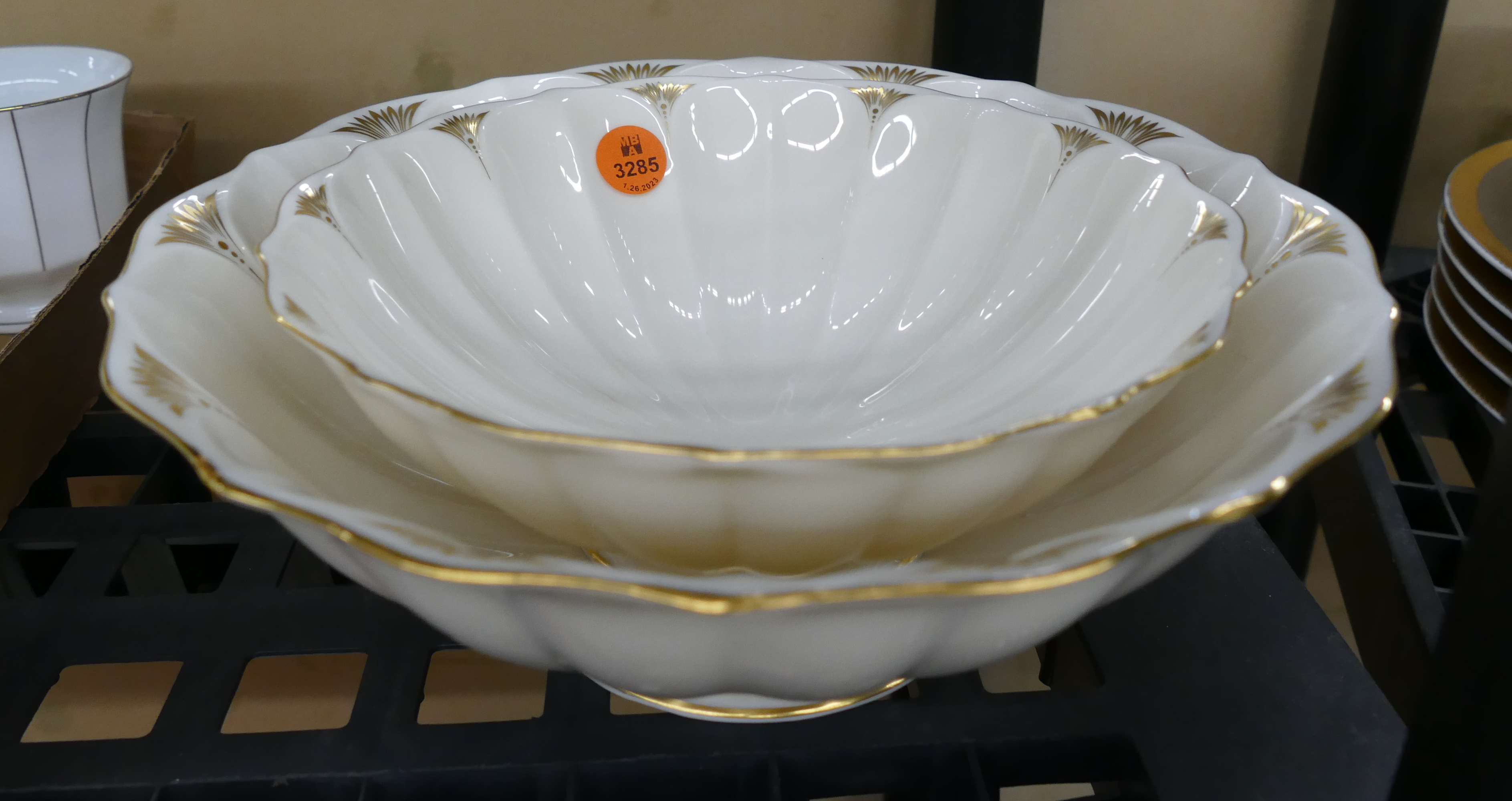 2pc Lenox 24kt Gold Decorated