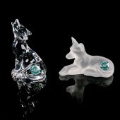 2PC LENOX CRYSTAL FIGURINES, L