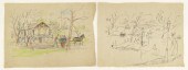 2pc Lisel Salzer Ink Drawings