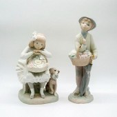 2PC LLADRO FIGURINES, GIRL WIT