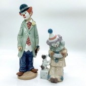 2PC LLADRO FIGURINES, PIERROT