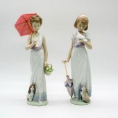2PC LLADRO PORCELAIN PARASOL G