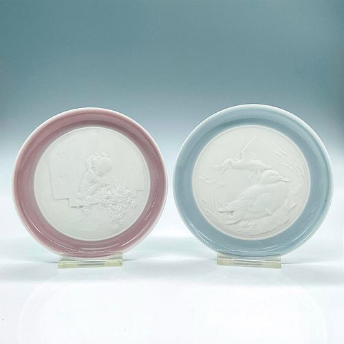 2PC LLADRO PORCELAIN PLATES,