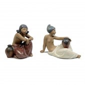 2pc LLADRO Spain Porcelain Fig