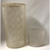 2pc Lucite. Lidded Hamper and