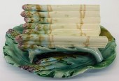 2PC LUNEVILLE MAJOLICA ASPARAG