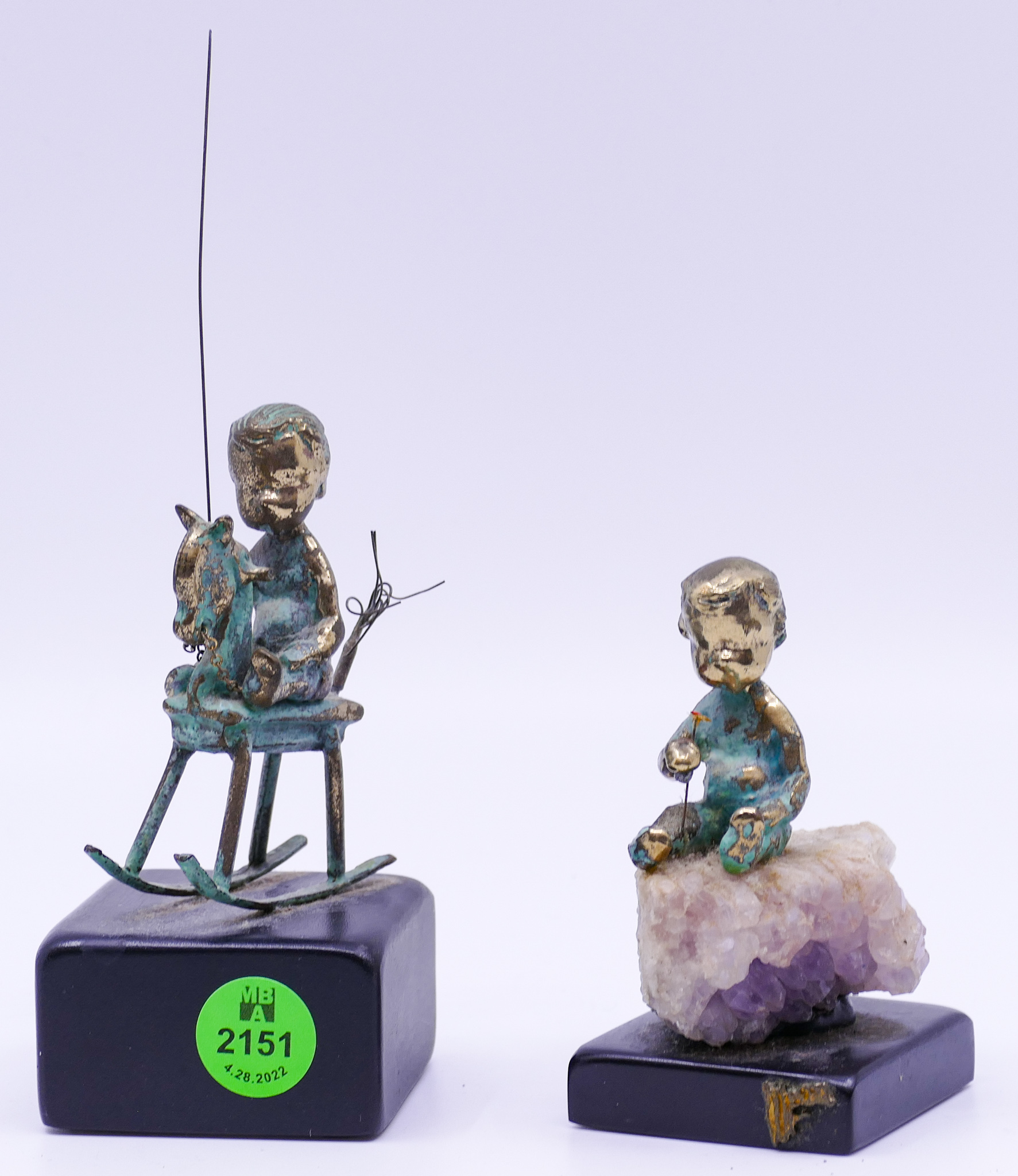 2pc Malcolm Moran 1972 Brass