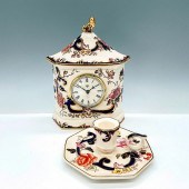 2PC MASON'S IRONSTONE CLOCK AN