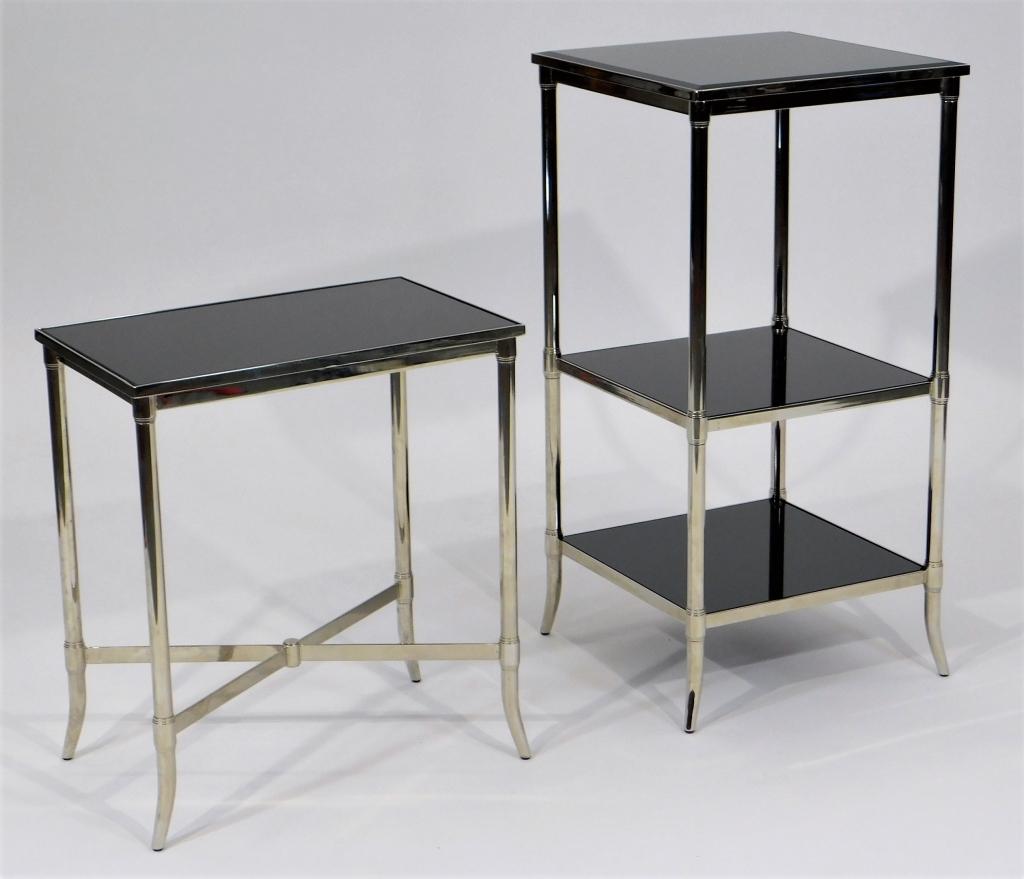 2PC MCM DARK GLASS AND METAL CHROME