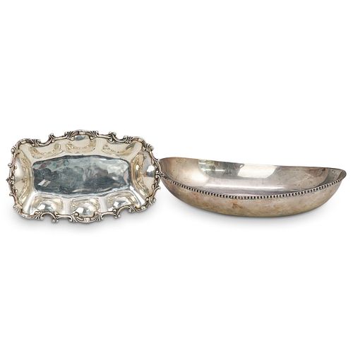 (2PC) MEXICAN STERLING TRAY &