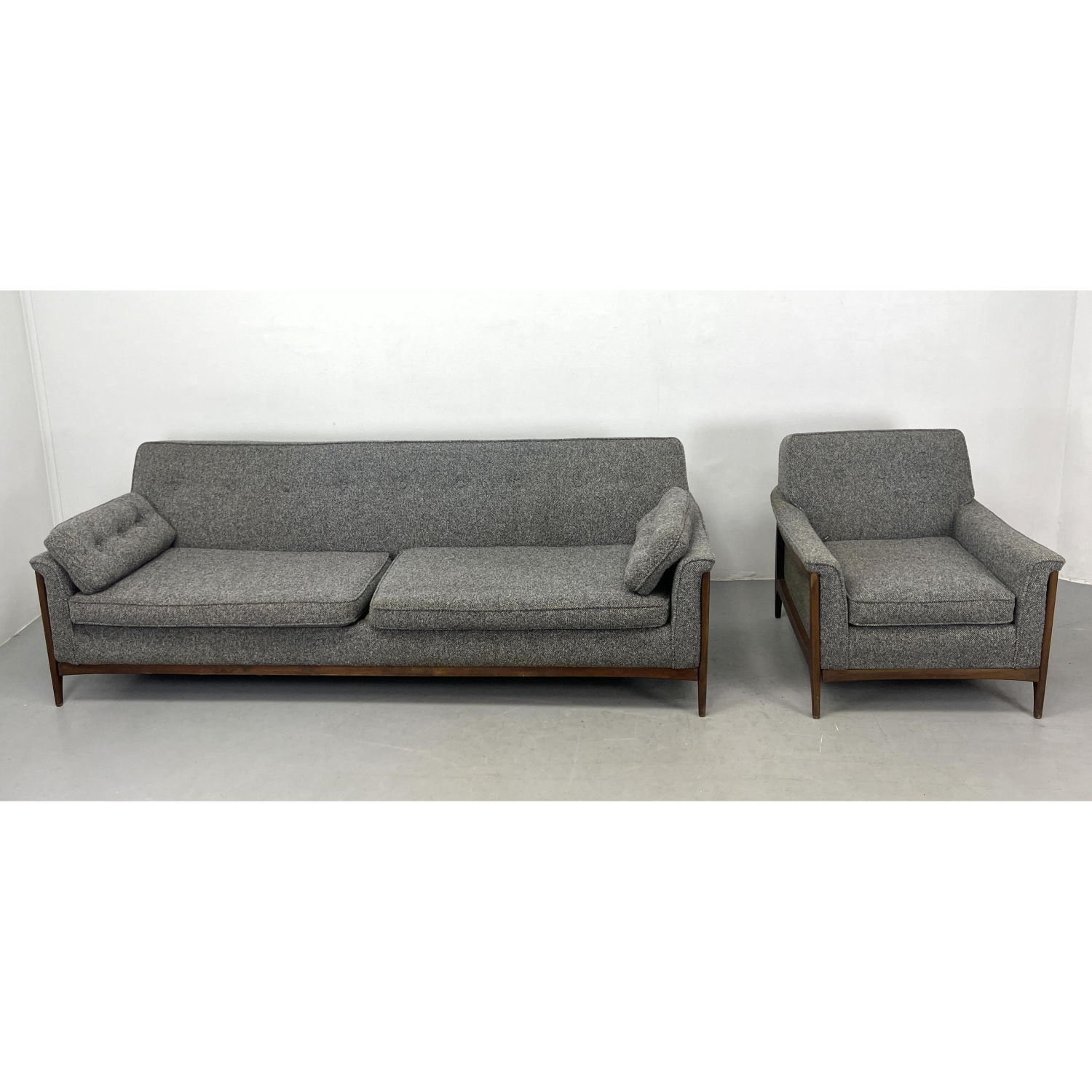 2pc Mid century sofa and chair.