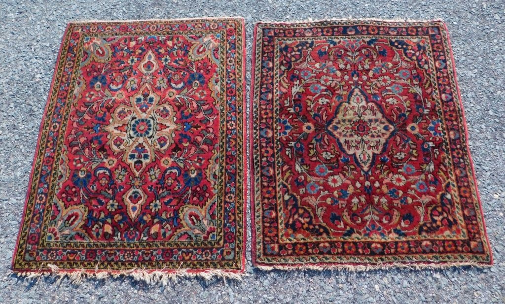 2PC MIDDLE EASTERN RED RUGS