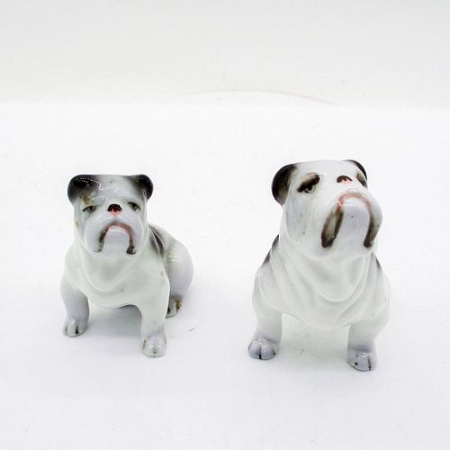 2PC MINIATURE CERAMIC BULLDOG