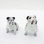2PC MINIATURE CERAMIC BULLDOG