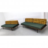 2pc Modernist Daybeds. Wood fr