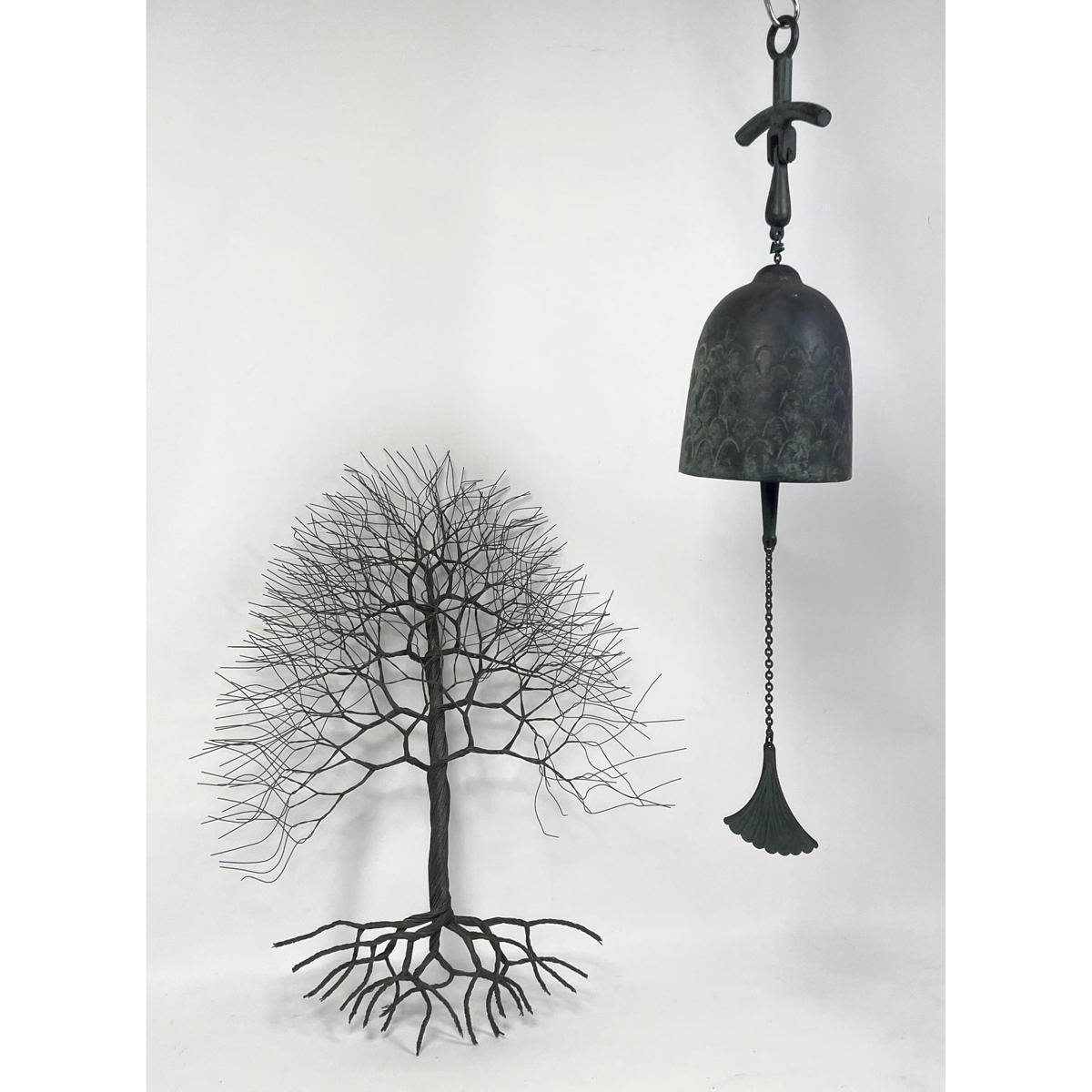 2pc Modernist Metal Lot. Heavy Cast