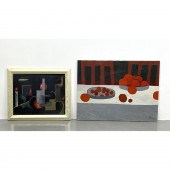 2pc Modernist Painting. 1) TOR