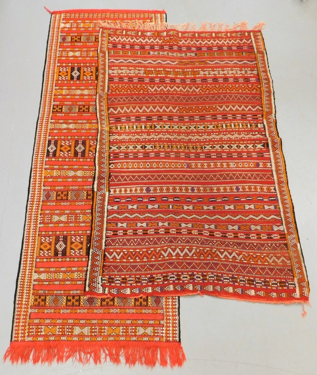 2PC MOROCCAN GEOMETRIC RED CARPET