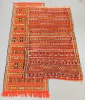 2PC MOROCCAN GEOMETRIC RED CAR