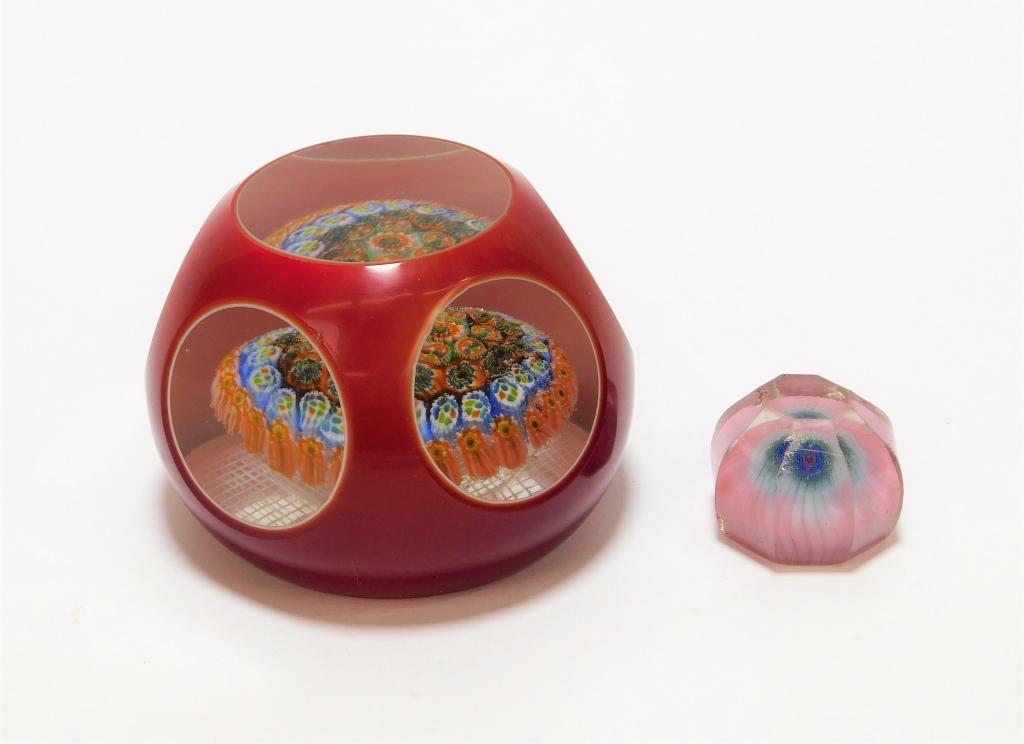 2PC MURANO FACETED ART GLASS
