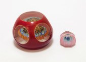 2PC MURANO FACETED ART GLASS P