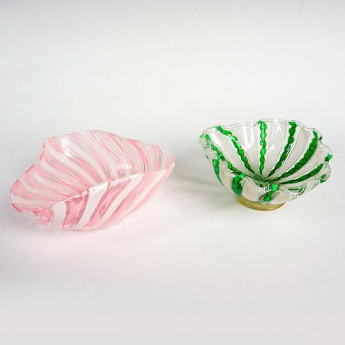 2PC MURANO STYLE ART GLASS